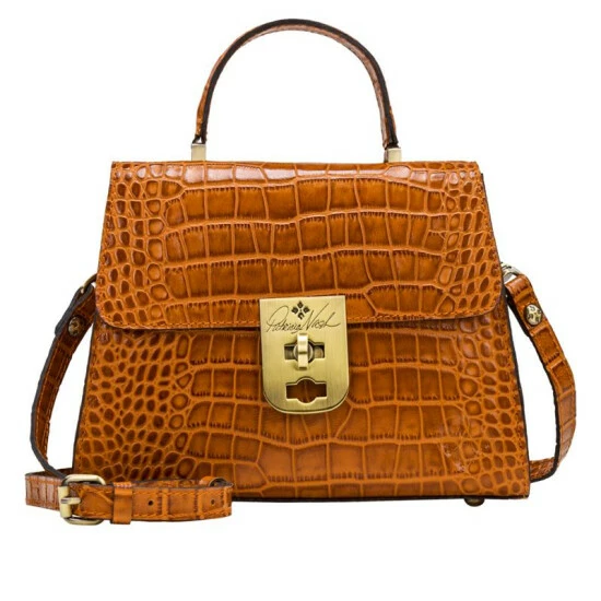 Best Sale π Patricia Nash Chauny Leather Top Handle Satchel Cognac Croc π 8 Best Sale π Patricia Nash Chauny Leather Top Handle Satchel Cognac Croc π - Image 6