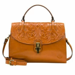 Best Sale β Patricia Nash Stintino Vintage Leather Flap Satchel Cognac Tooled π§¨