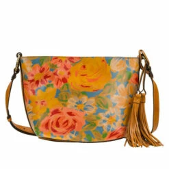 Discount 💯 Patricia Nash Voletta Leather Top Zip Crossbody Bag Citrus Rose ✨