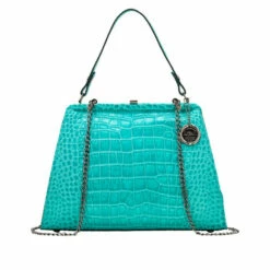 Wholesale π Patricia Nash Bonifati Leather Frame Bag Aqua Croc π
