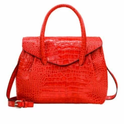 Hot Sale ✨ Patricia Nash Notely Leather Flap Satchel Cognac Croc 😍