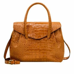 Hot Sale ✨ Patricia Nash Notely Leather Flap Satchel Cognac Croc 😍 -Vintage Leather Handbag Store unnamed file 196