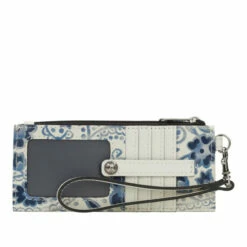 Brand new 𧨠Patricia Nash Alanna Leather Credit Card Wristlet Wallet White Italian Folklore π