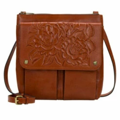 Discount 🔔 Patricia Nash Ellson Leather Messenger Crossbody Denim Blues 🎉