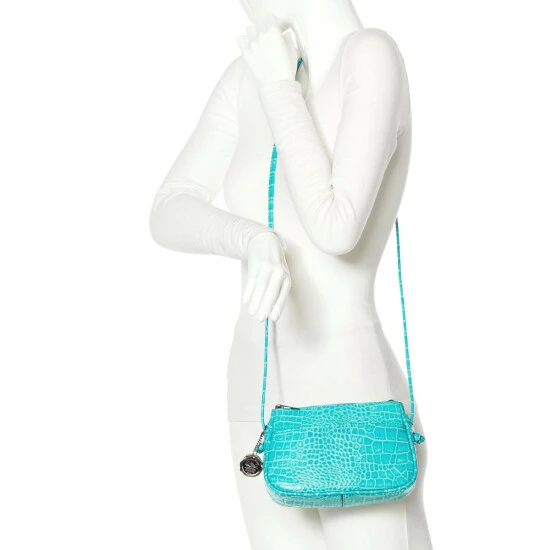 Discount π Patricia Nash Bacoli Leather Crossbody Bag Aqua Croc β 7 Discount π Patricia Nash Bacoli Leather Crossbody Bag Aqua Croc β - Image 5