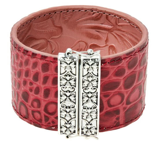 Flash Sale 𧨠Patricia Nash Oliana Reversible Leather Floret Design Cuff Mauve Tooled/magenta Croc π 3 Flash Sale 𧨠Patricia Nash Oliana Reversible Leather Floret Design Cuff Mauve Tooled/magenta Croc π - Image 2