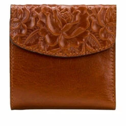 Best Pirce π Patricia Nash Reiti Bi-Fold Tooled Leather Flap Wallet With RFID Vintage Tan Tooled π
