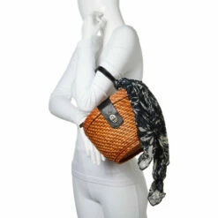 Buy 🛒 Patricia Nash Caselle Spring Wicker Basket Bag With Scarf Tan/white 👏 -Vintage Leather Handbag Store unnamed file 433