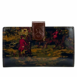 New 😉 Patricia Nash Linnet Leather Frame Wallet Berry Red Tooled ⌛