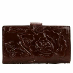 New 😉 Patricia Nash Linnet Leather Frame Wallet Berry Red Tooled ⌛ -Vintage Leather Handbag Store unnamed file 575