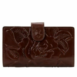 New 😉 Patricia Nash Linnet Leather Frame Wallet Berry Red Tooled ⌛ -Vintage Leather Handbag Store unnamed file 578