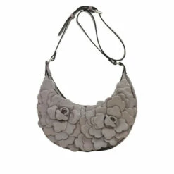Outlet π Patricia Nash Coley Leather Crescent-Shaped Shoulder Hobo Stone π