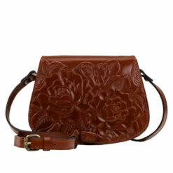 Hot Sale β€οΈ Patricia Nash Finch Leather Crossbody Bag Coral Tooled π