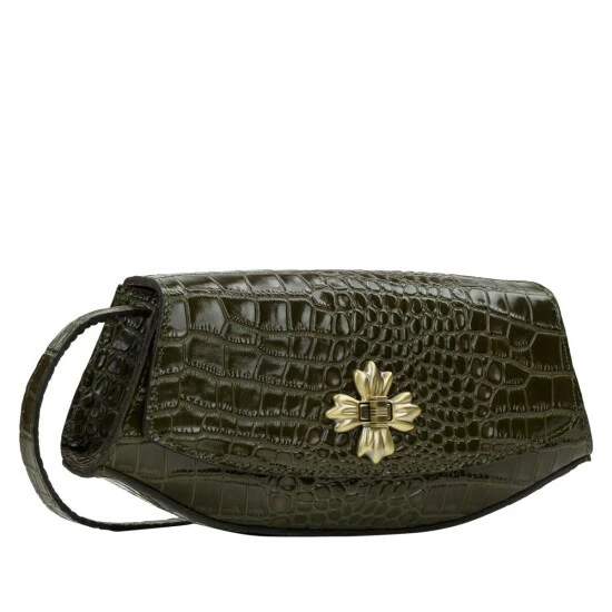 New π Patricia Nash Handley Leather Baguette Crossbody Bag Soft Olive Croc π₯ 4 New π Patricia Nash Handley Leather Baguette Crossbody Bag Soft Olive Croc π₯ - Image 2
