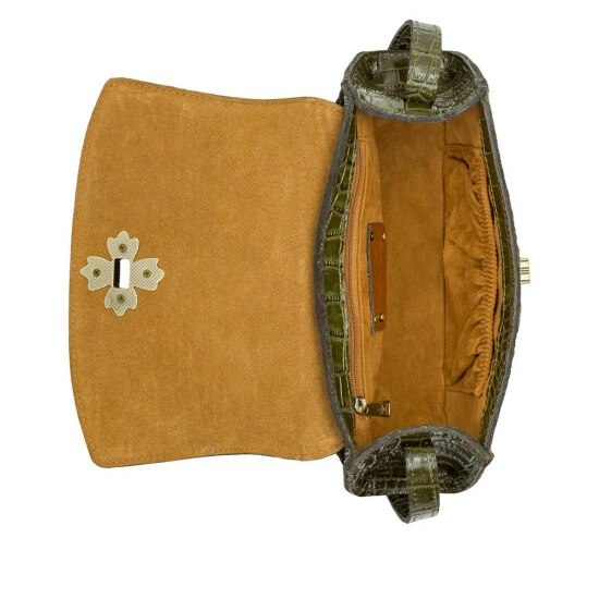 New π Patricia Nash Handley Leather Baguette Crossbody Bag Soft Olive Croc π₯ 6 New π Patricia Nash Handley Leather Baguette Crossbody Bag Soft Olive Croc π₯ - Image 4