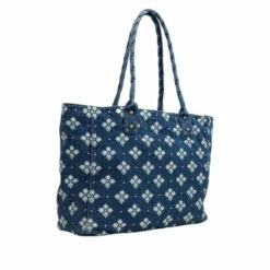 Buy ⌛ Patricia Nash Rothley Logo Cotton Tote Light Blue 🔥 -Vintage Leather Handbag Store unnamed file 699