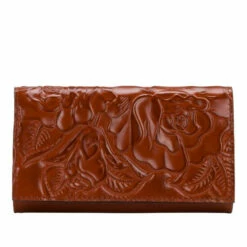Buy βοΈ Patricia Nash Emlyn Leather Trifold Wallet With RFID Protection Sun Rose Tooled π