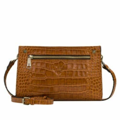 Outlet 🔔 Patricia Nash Turati Leather Crossbody Bag Papaya Croc 🤩
