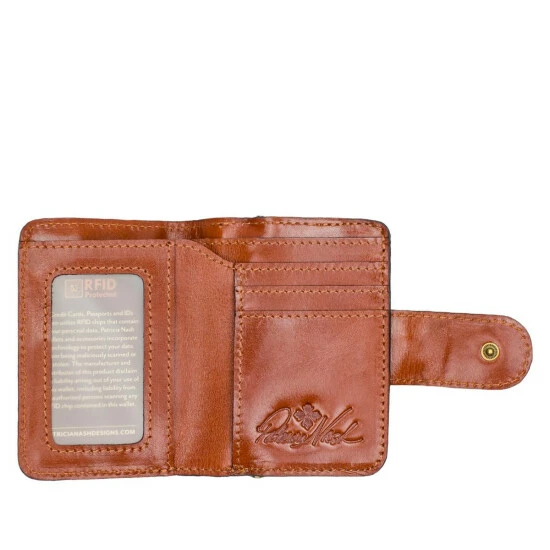 Best Pirce π Patricia Nash Iberia Leather Wallet With RFID Protection Papaya Tooled β 6 Best Pirce π Patricia Nash Iberia Leather Wallet With RFID Protection Papaya Tooled β - Image 4