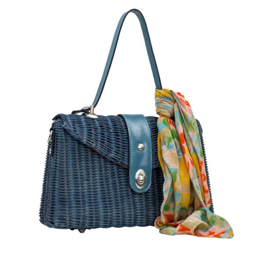 Budget π Patricia Nash Mersea Rattan Satchel With Scarf Safflower Blue π€© 6 Budget π Patricia Nash Mersea Rattan Satchel With Scarf Safflower Blue π€© - Image 4