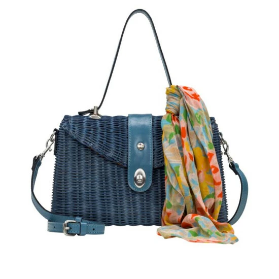 Budget π Patricia Nash Mersea Rattan Satchel With Scarf Safflower Blue π€© 9 Budget π Patricia Nash Mersea Rattan Satchel With Scarf Safflower Blue π€© - Image 7