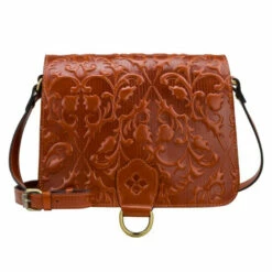 Discount π Patricia Nash Ilina Rose Tooled Leather Crossbody Bag Tan Italian Folklore Embossed β€οΈ