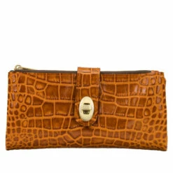 New 💯 Patricia Nash Annesley Leather Wristlet Wallet Yellow Croc 😍